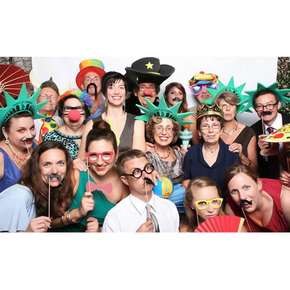 31 шт. забавные Photo Booth Реквизит палочка рамка свадебного торжества одежда для