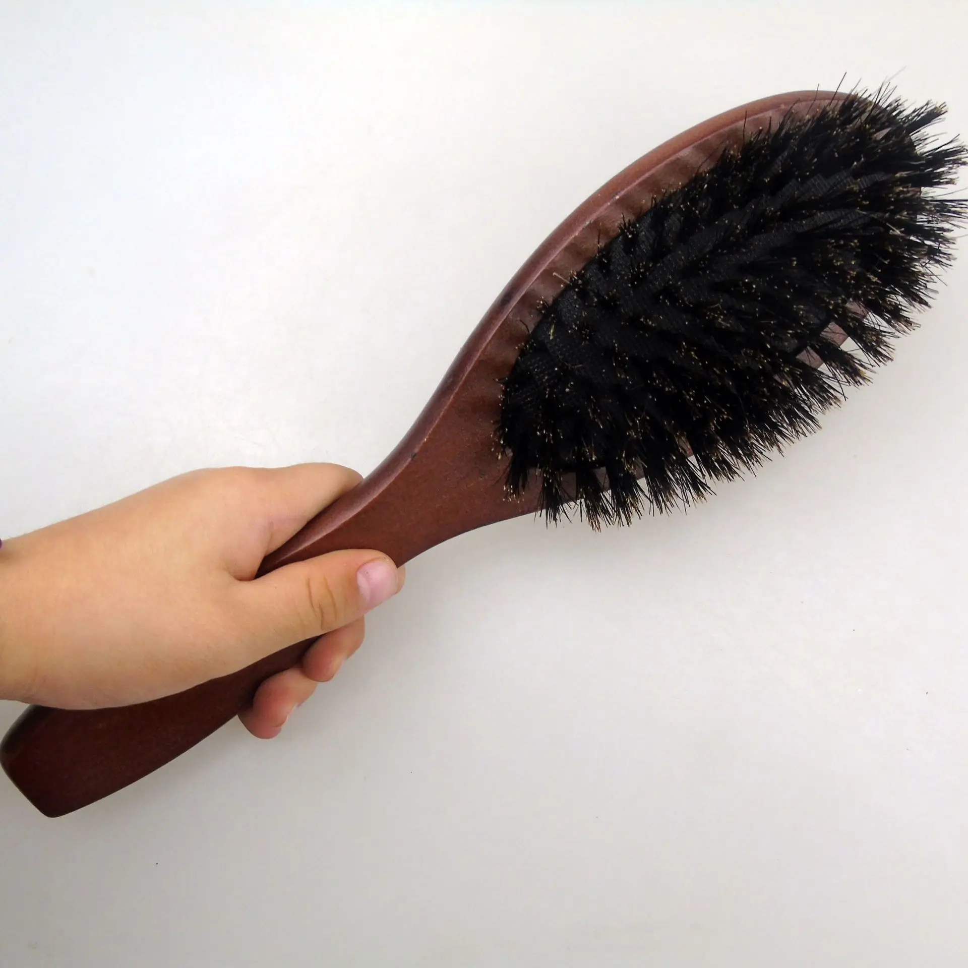 

New Arrival Hair Brush Wood Handle Boar Bristle Beard Comb Styling Detangling Straighten Brown Lotus Boar Bristles Massage Comb