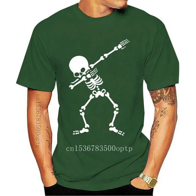 

Забавная футболка Dabbing со скелетом Dab, хипстерские футболки из 100% хлопка, темно-серые футболки с круглым вырезом и коротким рукавом, мужские ...