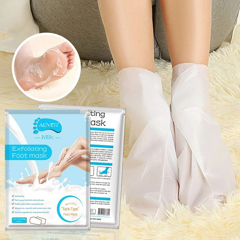 Aliver 3 Pack Baby Foot Peel Mask Exfoliator Off Calluses Dead Skin Callus Remover Soft Contact Feet(Milk) | Красота и здоровье