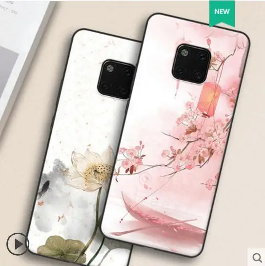 China style phone case For Huawei Mate 20 Pro vintage coloured drawing all-inclusive anti-fall scrub silicone soft shell |