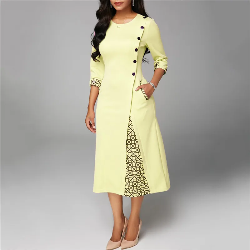 Зимнее платье Для женщин розовый S 3XL плюс Размеры платья с длинным рукавом 2019