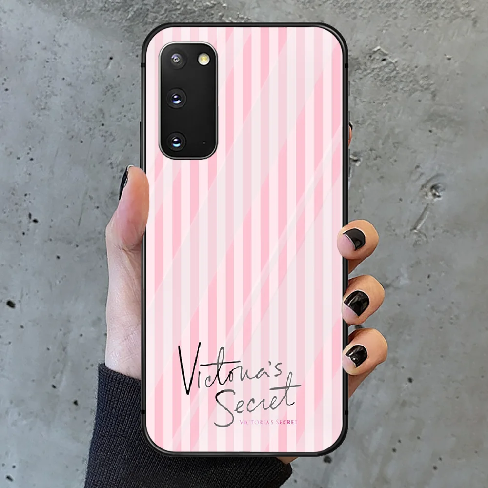 

Fashion pink Victoria Phone Tempered Glass Case Cover Samsung Galaxy A M 10 12 20 20E 21 21S 30 30S 31 40 50 51 70 71 Soft Funda