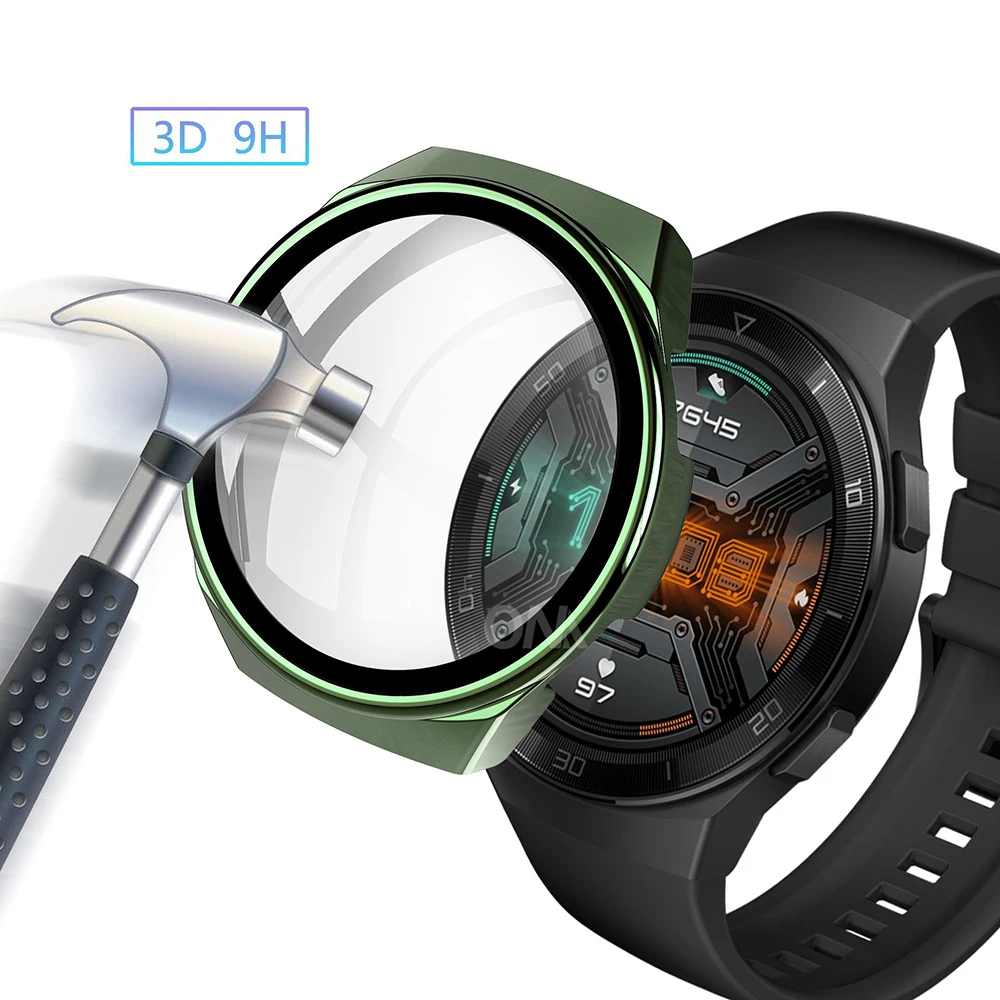 Чехол для Huawei Watch GT 2E GT2E GT2 2 42 мм 46 полное покрытие бампер Защитное стекло экрана |
