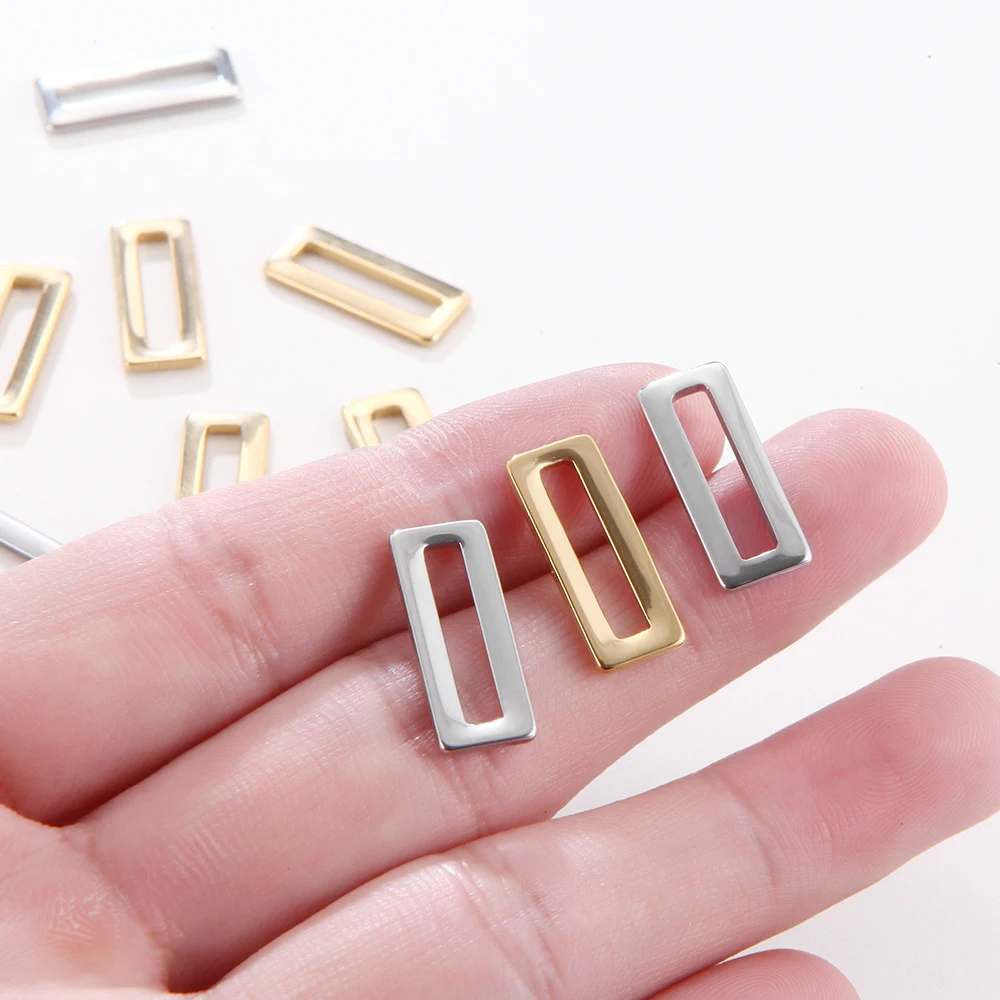 

Dinicessa 20pcs/Lot Width 6mm 8mm Stainless Steel Gold Rectangle Oval Style Earring For DIY Making Supplies Jewelry Necklace