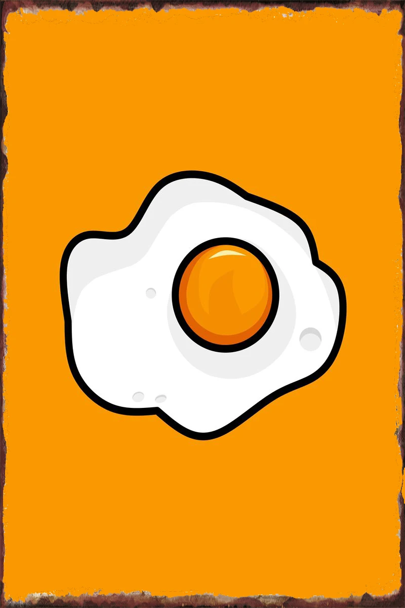 

Жареное яйцо, винтажный металлический знак, жестяные таблички, Настенный декор, декор для комнаты, ретро для художественного искусства, каф...