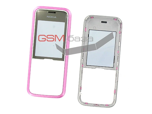 Nokia 7310 Передняя панель корпуса с защитным стеклом дисплея (цвет: Pink)