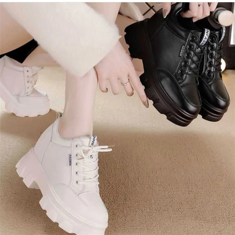 

Women Wedge Sneakers 2021 New Female Outdoor Sports Vulcanized Shoes Short Plush Warm Autumn Winter Shoes Women's