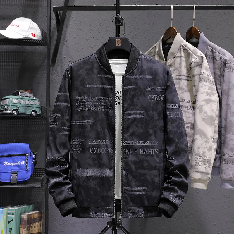 Весна 2020 мужская повседневная куртка Мужская бомбер большого размера хлопковая