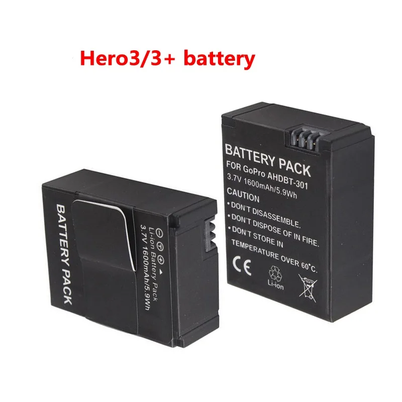 AHDBT 301 аккумулятор li ion AHDBT301 для экшн камеры GoPro HERO 3 +|ahdbt-301 battery|battery for goprohero battery |