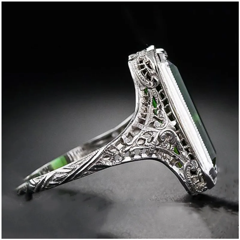 Сверкающее квадратное Кристальное Открытое кольцо принцессы 2020 Новая Мода