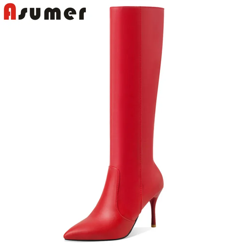 

ASUMER 2021 big size 34-45 knee high boots women thin high heel party Night Club Shoes autumn winter sexy slim long boots woman
