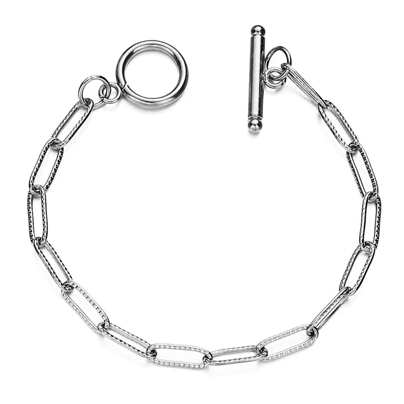 Классические текстурные браслеты-цепочки из нержавеющей стали простое