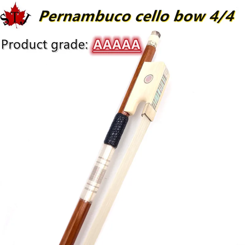 

1pcs AAAAA Strong balance Professional master Pernambuco cello bow 4/4 ，silver mounted,cello parts accessories