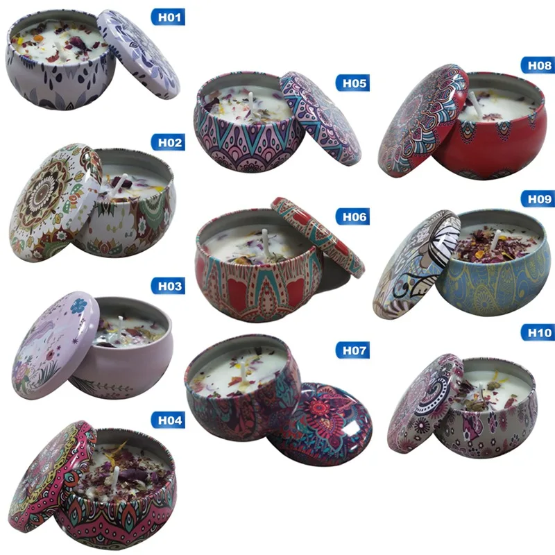 Крышка объектива для ретро сушенный цветочный ароматические свечи подарочный