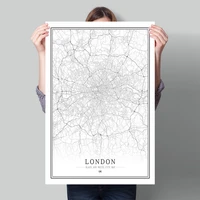 uk britain england black white world city map poster nordic living room rome london wall art pictures home decor canvas painting