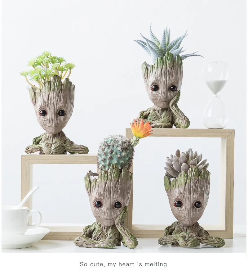

Grootpop Flowerpot Cute Model Toy Pen Pot Flower Pot Planter Figurines Tree Man Garden Flower Gift Decoration