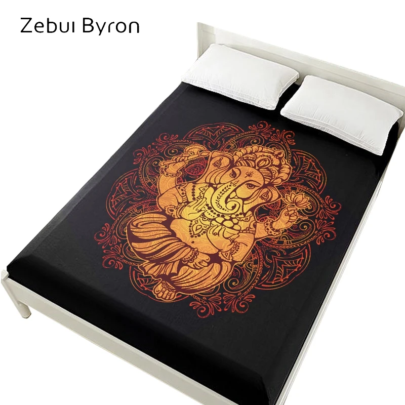 3D постельное белье на резинке натяжная простыня 160х200 чехол для матраса золотого