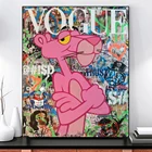 Картина на холсте граффити искусство Розовая пантера красочные плакаты принты уличная Настенная картина для гостиной домашний декор квадраты