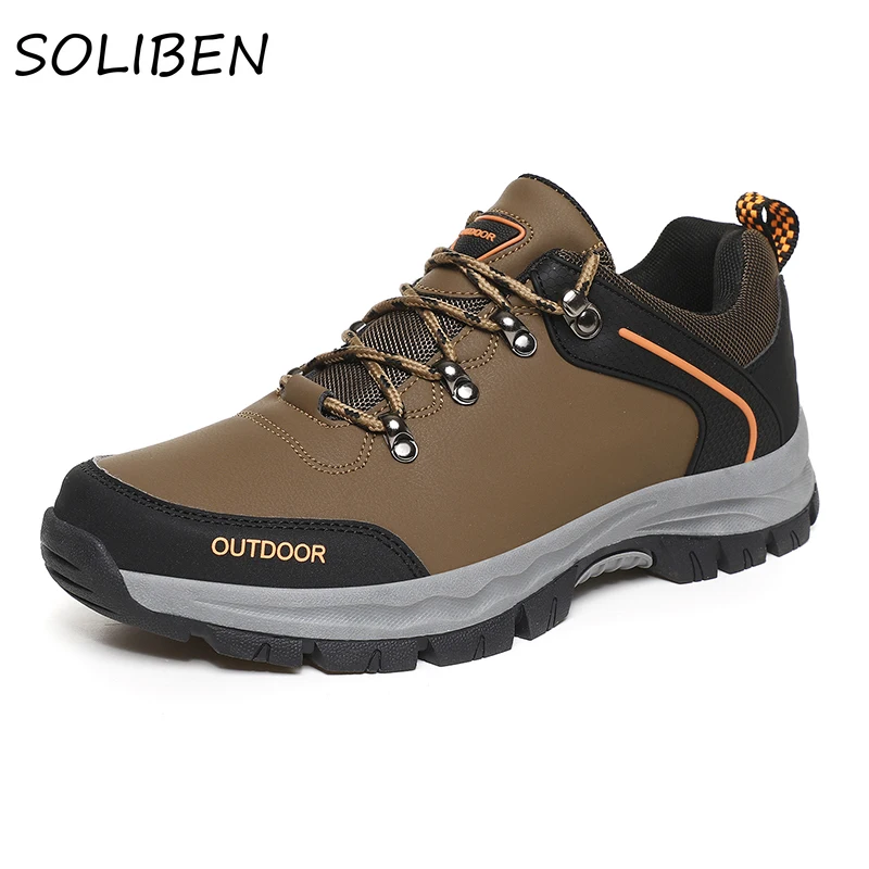 

SOLIBEN Новое поступление, Классические Стильные мужские походные туфли, мужская обувь на шнуровке, уличные кроссовки для бега и треккинга