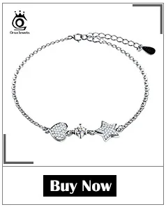 ORSA JEWELS 925 Браслеты стерлингового серебра для Для женщин сердечными амулетами AAA ослепительно CZ Женская мода вечерние ювелирные изделия подарок ASB02