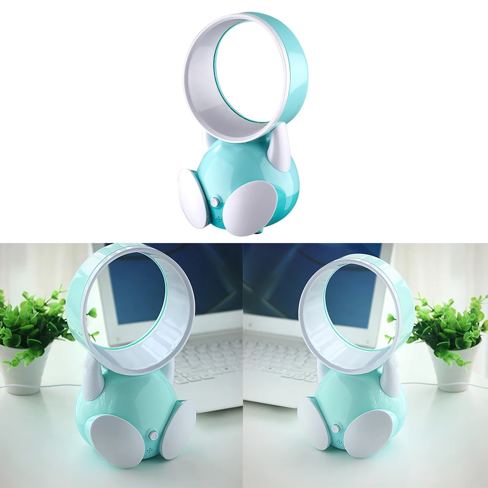 

bladeless fan desktop Usb mini Fans Cartoon Precious Portable Small Electric Fan Office family desk fan AC