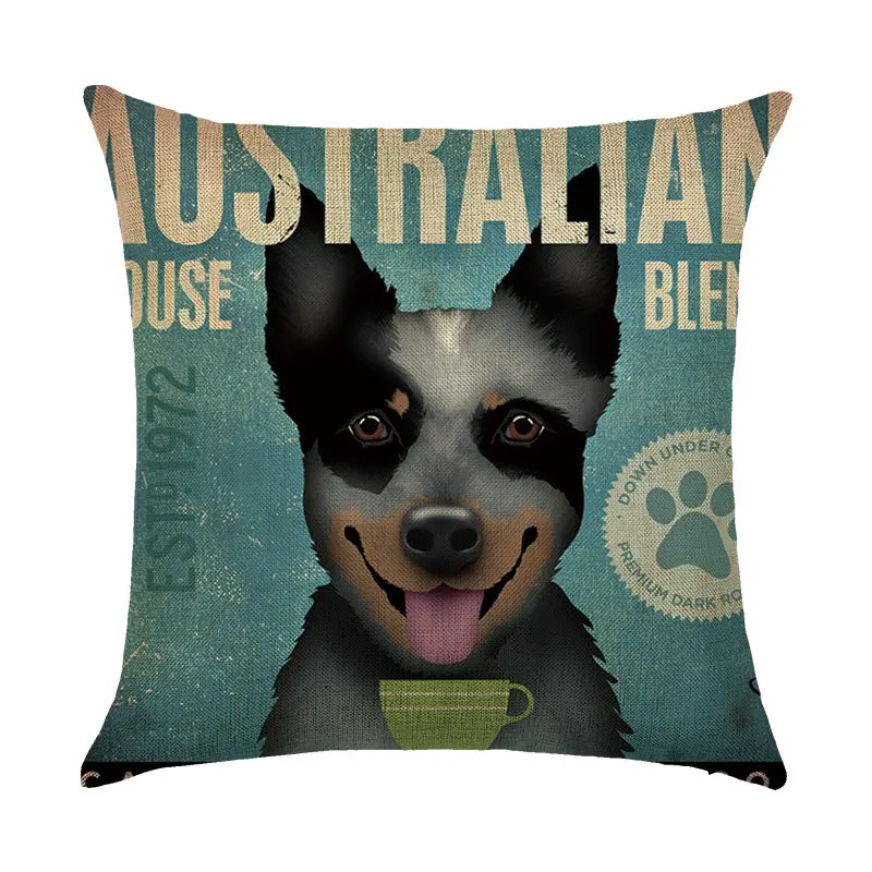 Новые забавные мопса печатных Подушка Чехол Крышка квадратный 45 см * белого цвета