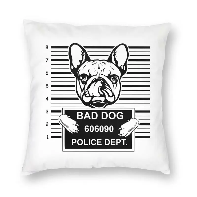 

Квадратная наволочка с забавными французскими бульдогами и плохими собаками, домашний декор, наволочка для домашних животных, декоративная подушка для гостиной