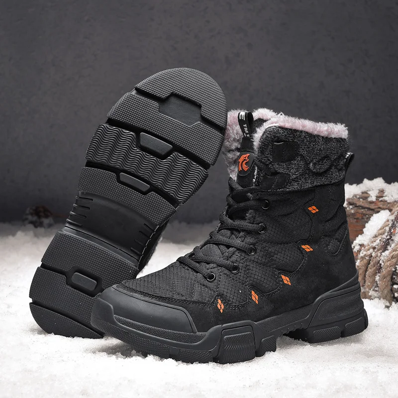 Men Winter Boots Men Warm Plush Non-Slip Casual Boots Men High Quality Keep Warm Snow Boots Plus Size 38-46