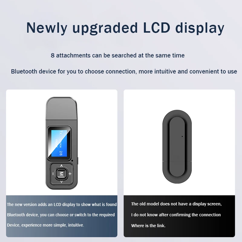 USB Bluetooth 5 0 приемник ПЕРЕДАТЧИК в 1 адаптер с ЖК дисплеем ключ 3 AUX для ТВ ПК