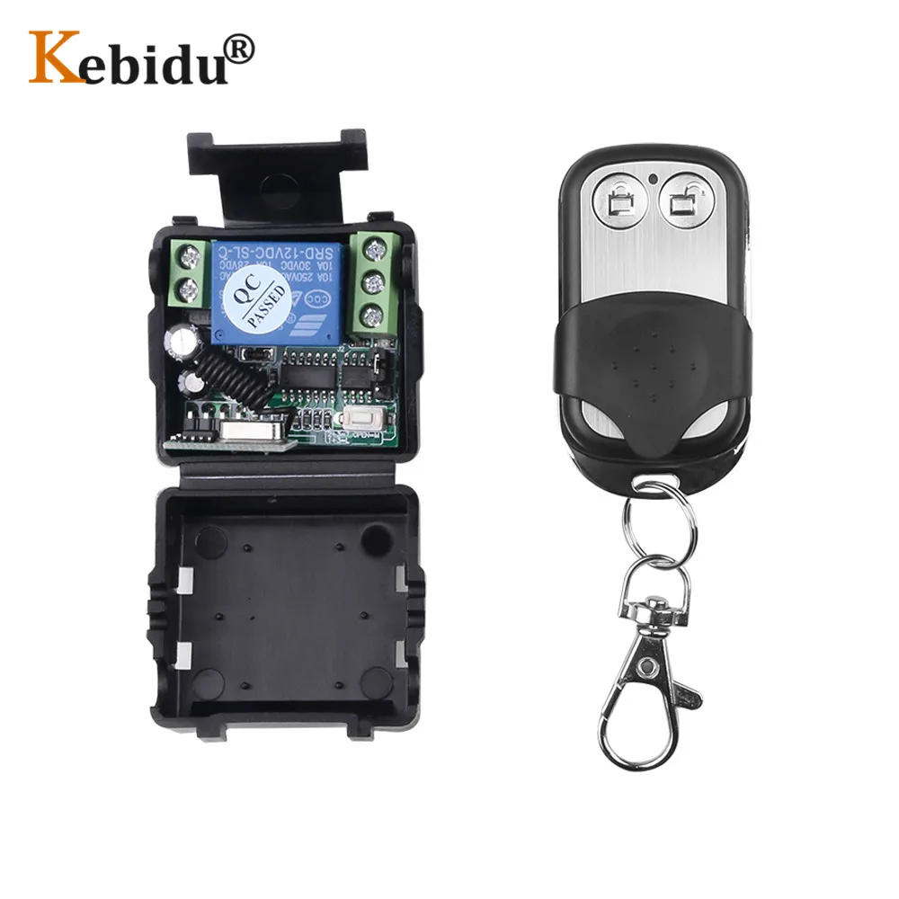 

Универсальный пульт дистанционного управления KEBIDU, 433 МГц, 12 В, 10 А, 1 канал, беспроводной радиочастотный передатчик, 433 МГц