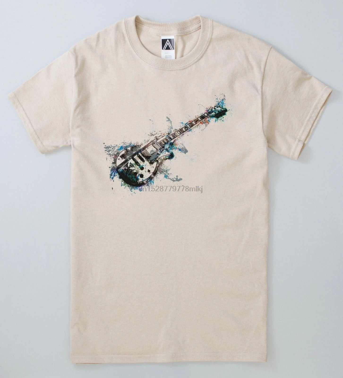 Гитара эскиз Футболка Красочные рок музыка тяжелый металл Slash концертная