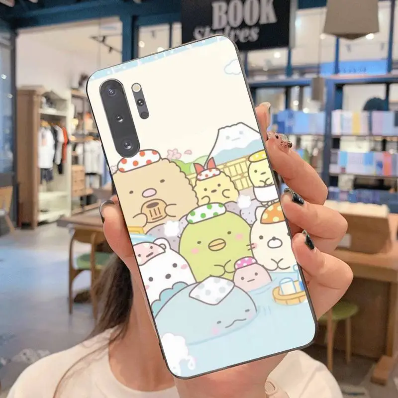NBDRUICAI Япония kawaii милый sumikko gurashi черный сотовый телефон чехол для Samsung Note 7 8 9 10 pro