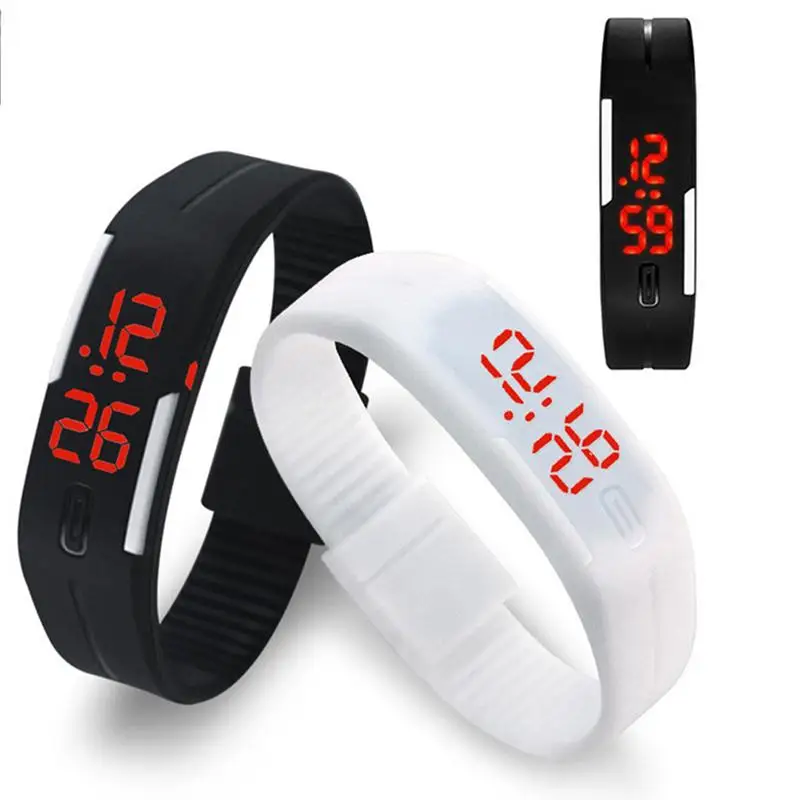 

Digital LED Silicone Watches Men Women Outdoor Sports Clock Bracelet Luminous Electronic Wristwatch