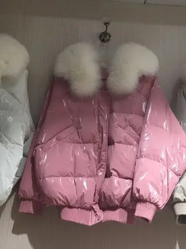 Pink AYUNSUE белая куртка-пуховик Женская куртка-пуховик Зимнее пальто с большим меховым воротником женское пуховое пальто теплая куртка парка Mujer YY1465 - Цвет: Pink