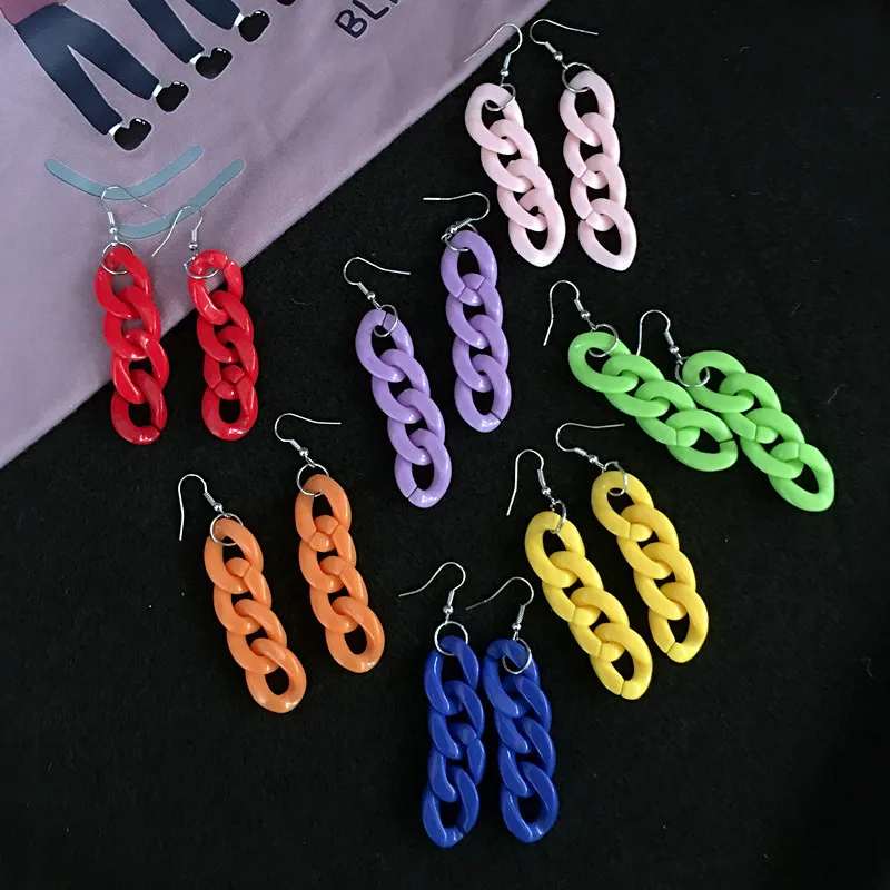 Новые акриловые серьги для женщин 2020 фиолетовые желтые подвески висячие