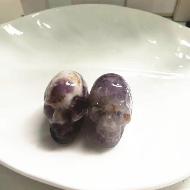 Высокое качество 1 дюйм натуральный аметист в форме черепа ручная работа для