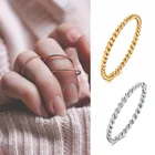 Женские витые веревки из нержавеющей стали 1,5 мм золотые штабелируемые кольца для девочек ювелирные изделия Anillo Braid
