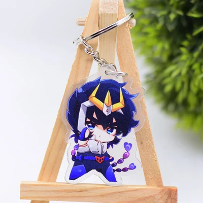 

Anime Saint Seiya Key Ring Cartoon Athena Pendant Cute Instant Glacier New Ikki Keychains Acrylic Clasp Purple Dragon Ornament