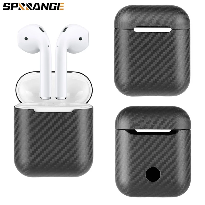 

Чехол для наушников Apple AirPods 1/2, углеродное волокно