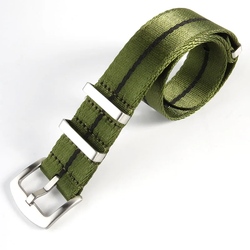 Seatbelt Nylon Nato Watch Strap Band 20mm 22mm Premium Striped Sport Watchband Belt Woven Fabric Wristwatch Bracelet Accessories