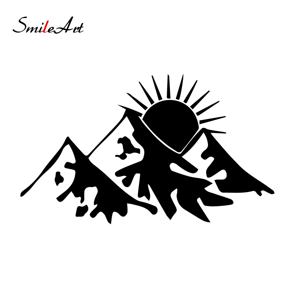Бесплатная доставка солнце и горы автомобильная наклейка забавная