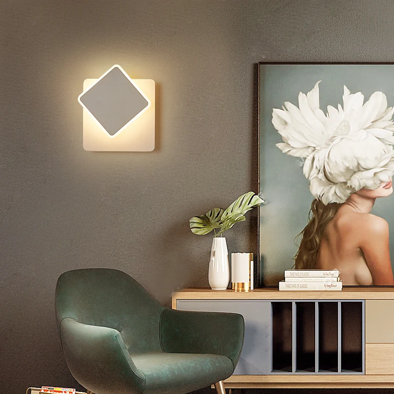 Акриловый современный светодиодный настенный светильник для дома гостиной