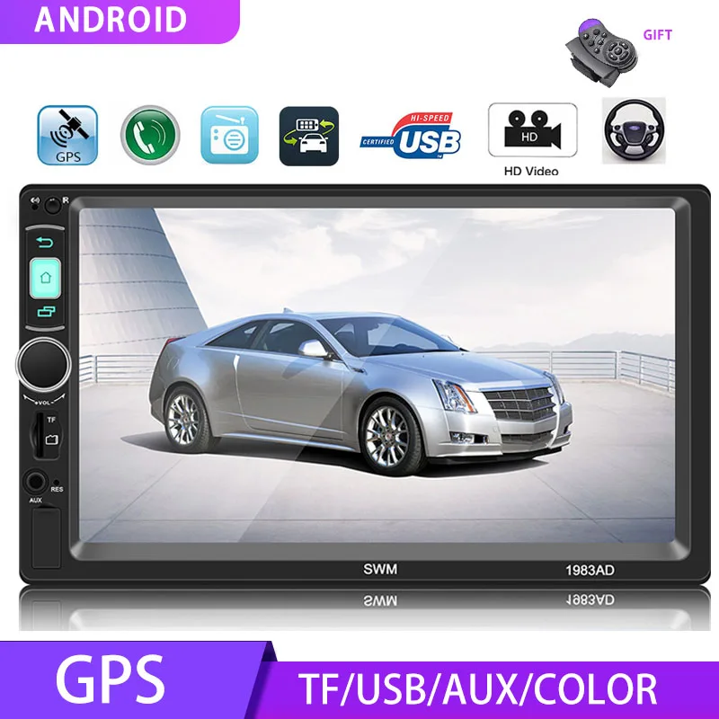 Автомагнитола 2DIN Android/ISO двухсторонняя Mirrorlink 7 дюймов Авторадио GPS FM TF карта Wi Fi