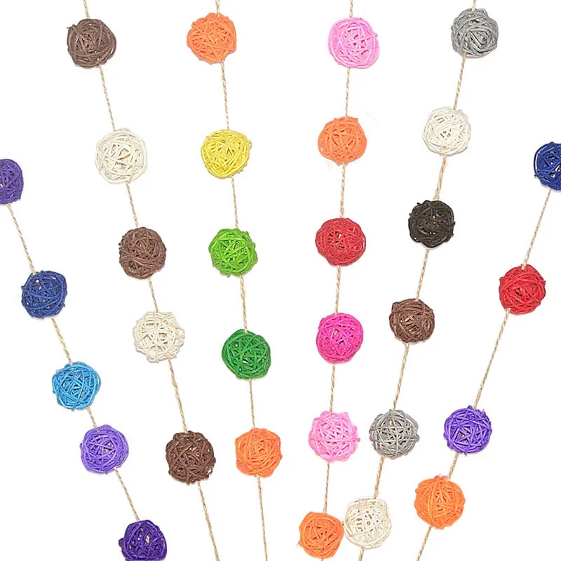 20 шт 3 см Рождественская елка Декоративный ротанговый шар для дня рождения и дома