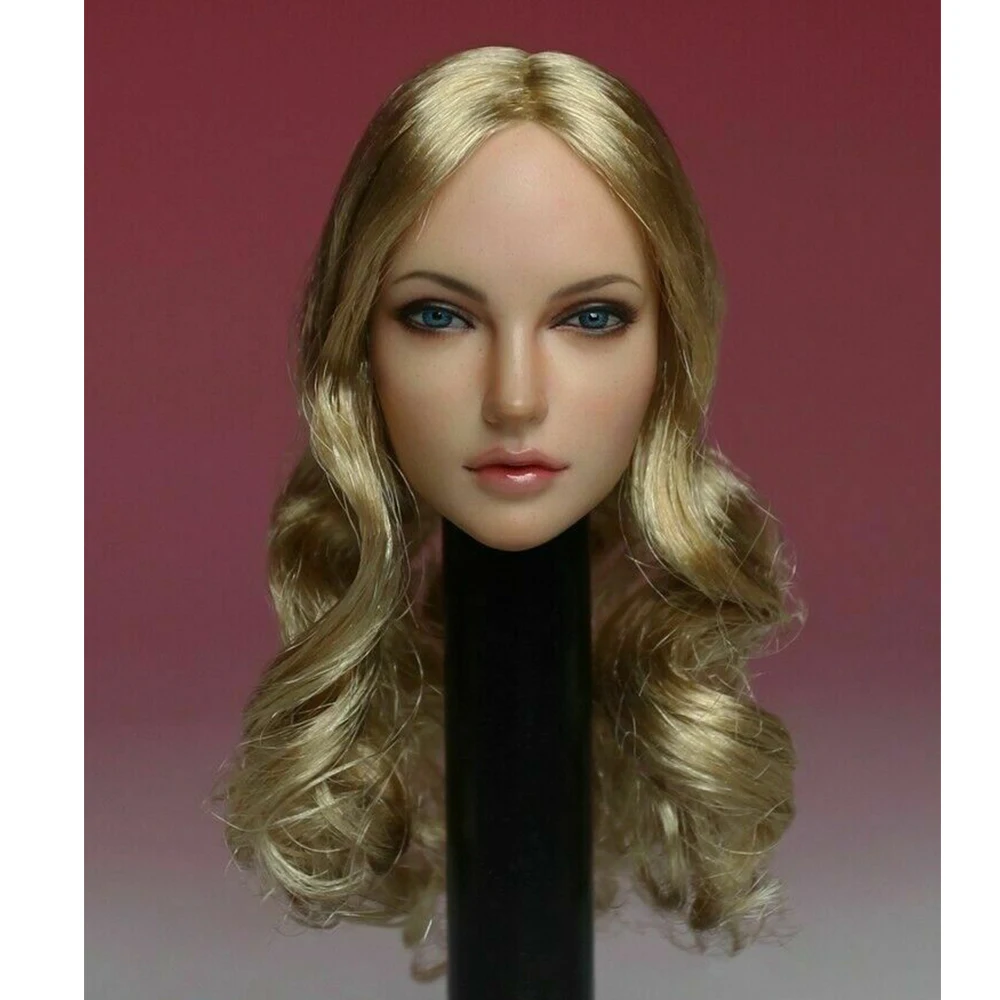 

SUPER DUCK 1/6 Long Blond Curls Female Head Sculpt SDH005B Fit 12" Female Figure