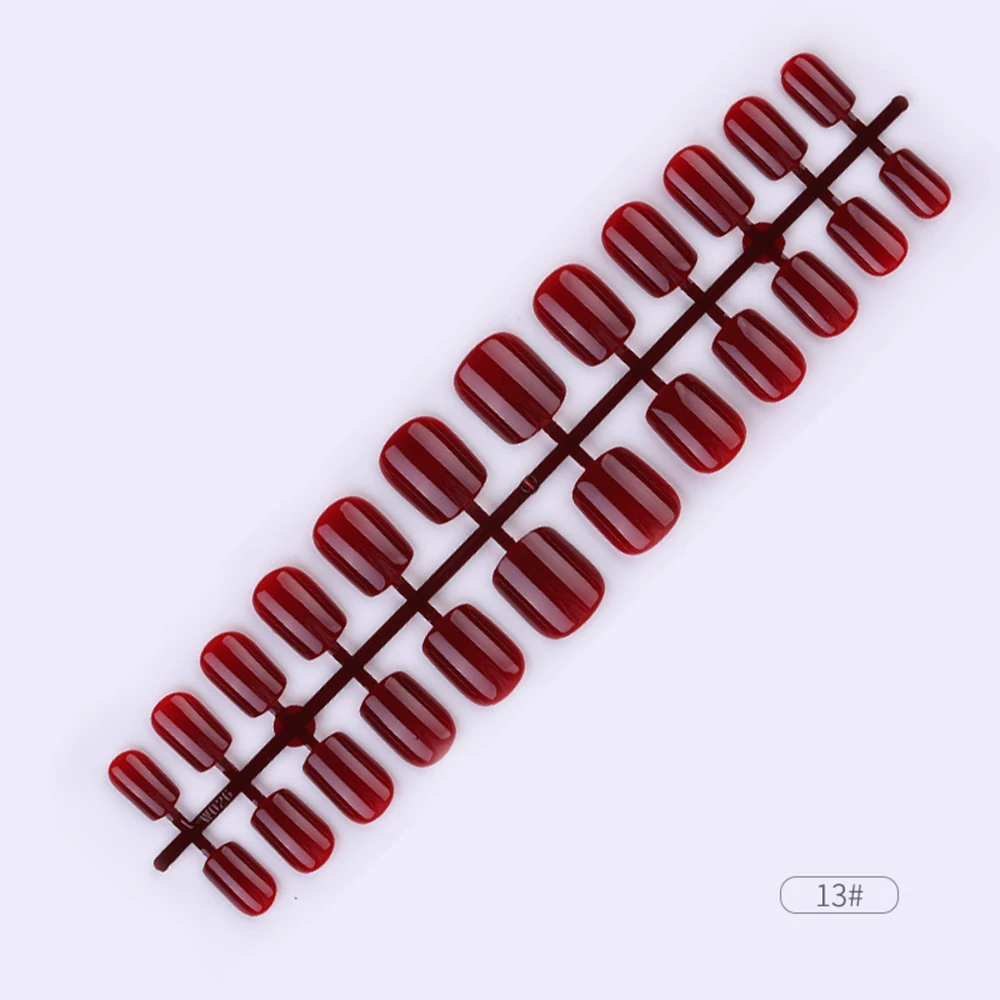 style 11 24 шт., короткие накладные ногти, полное покрытие, стилет, гроб, искусственные ногти, АБС-пластик, искусственные Типсы, украшения для ногтей, женский макияж, наращивание ногтей - Цвет: style 11