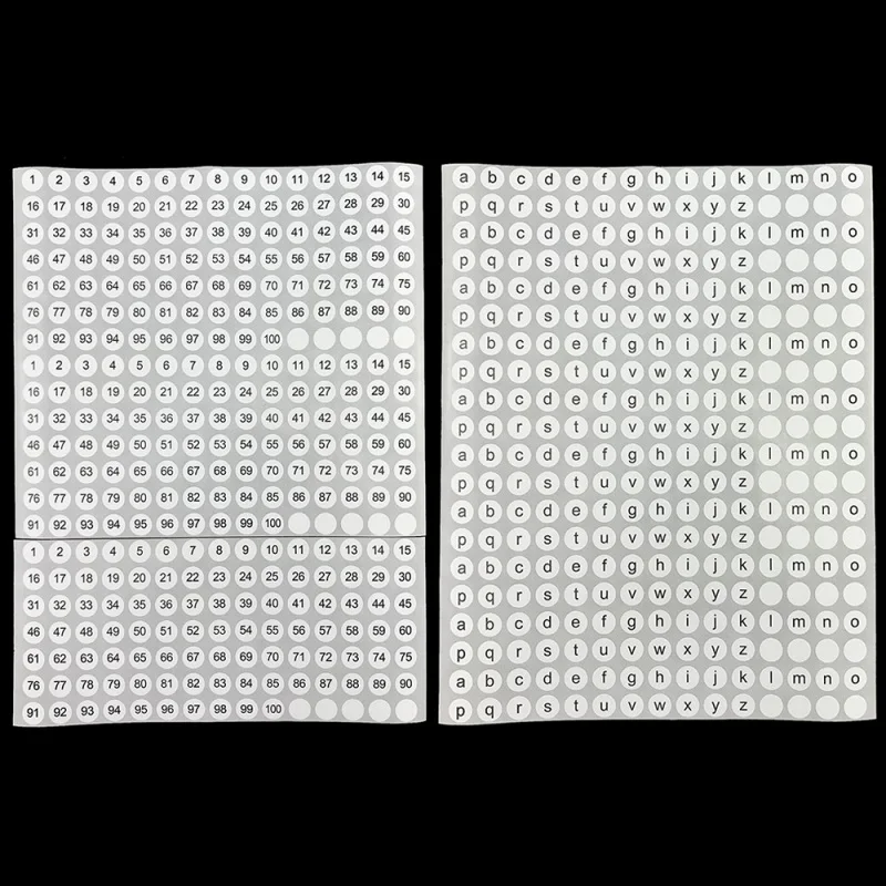 

4 листа 1-100 наклейки для серийного номера теги для школьные канцелярские принадлежности алфавита a-z круглый наклейки декор