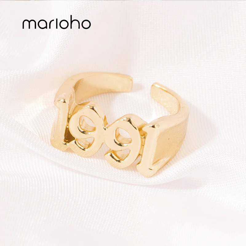 Marioho Новая мода 1991 2005 года дамское кольцо для женщин простой открытие