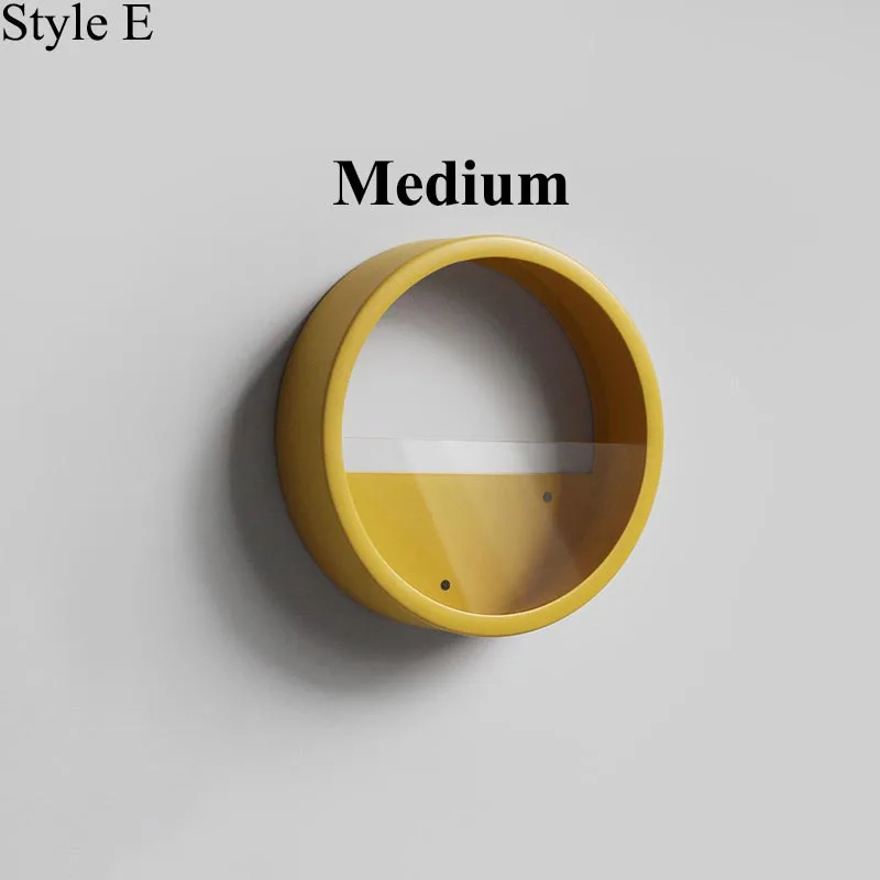 E (Medium Style) Простая круглая цветная настенная ваза, железная суккулентная растительная стеклянная горшок для комнатных цветов, креативный домашний декор, офисное настенное украшение бонсай - Цвет: E (Medium Style)